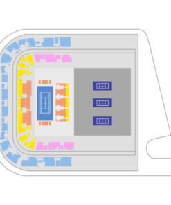 Full seating plan of the Rolex Paris Masters showing all ticket categories around Centre Court at Accor Arena.