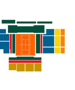Court Rainier III seating map at the Monte Carlo Masters showing all ticket categories